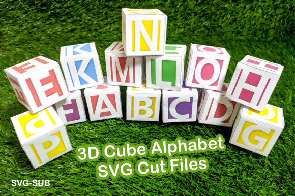 3D Cube Alphabet SVG for Branding