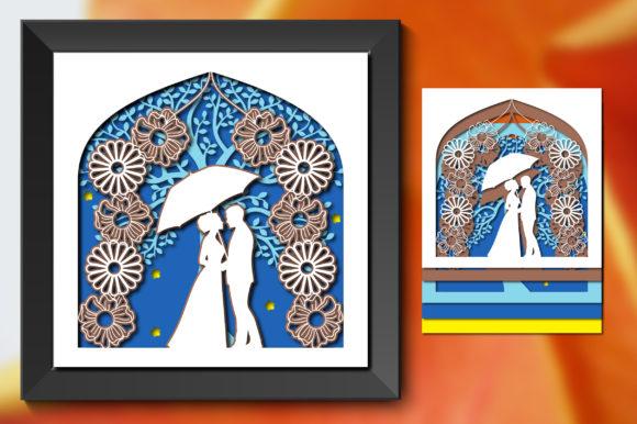 Bride and Groom Gift Wedding Shadow Box