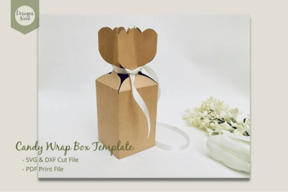 Candy Wrap Top Box SVG DXF PDF