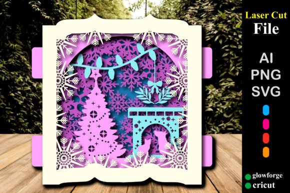 Cat Dog Papercut Christmas Popup Card