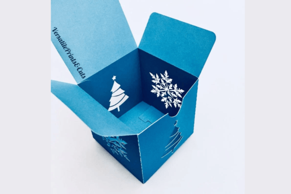 Christmas Gift Box Template SVG PDF DXF