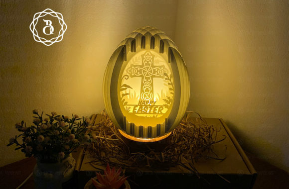 Easter Egg Cross 3D: 3D SVG Shapes