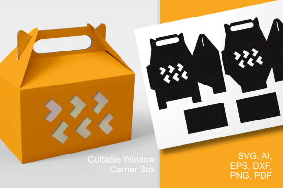 Geometric Windows Gable Box SVG Template