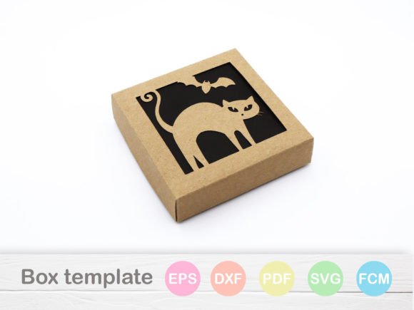 Halloween Black Cat Box Template2
