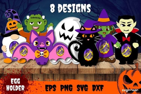 Halloween Egg Holder 3D SVG Shapes