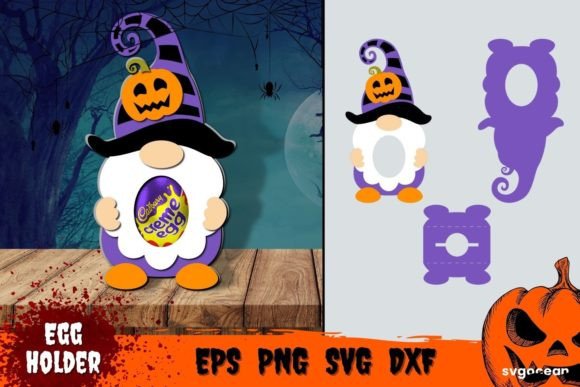 Halloween Gnome Egg Holder Template 3D SVG Shapes