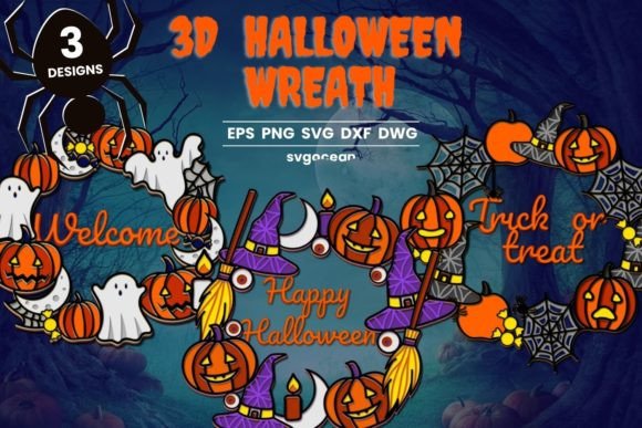 Halloween Wreath 3D SVG Bundle