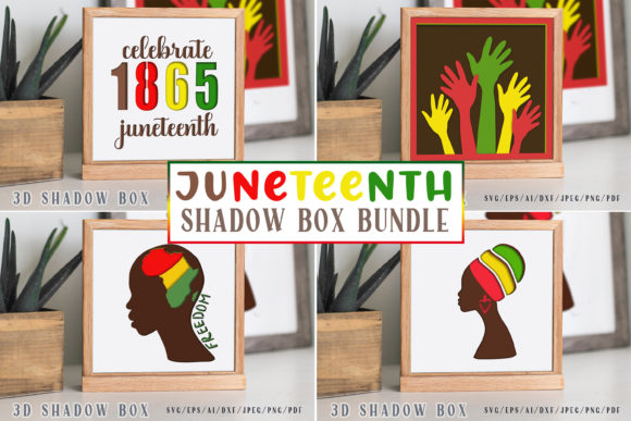 Juneteenth 3D SVG Shadow Box Bundle