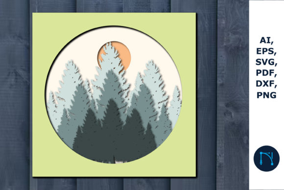 Layer Forest SVG 3D SVG for Shadow Boxes