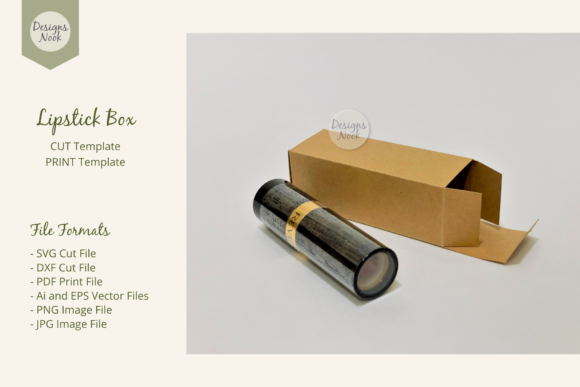 Lipstick Box Template SVG PDF DXF