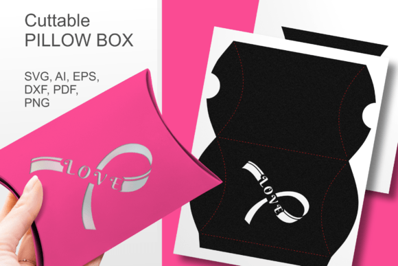 LOVE Cancer Awareness Ribbon Pillow Box