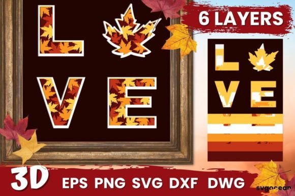 Love Shadow Box Svg 3D SVG Design