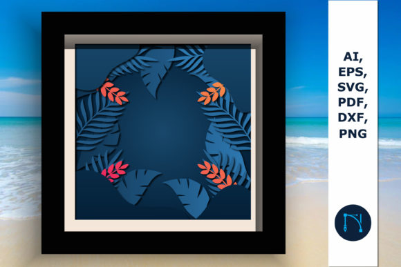 Multi-Layer Summer Shadow Box SVG