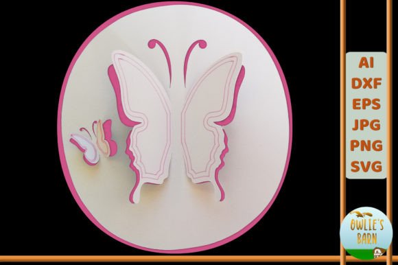 Popup Butterfly Monogram O 3D SVG Shapes