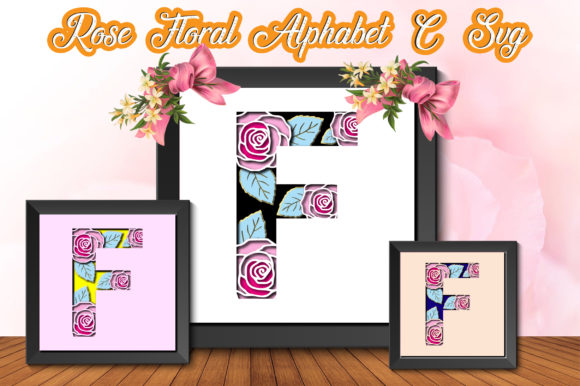 Rose 3D Layer Floral Alphabet F Cut File