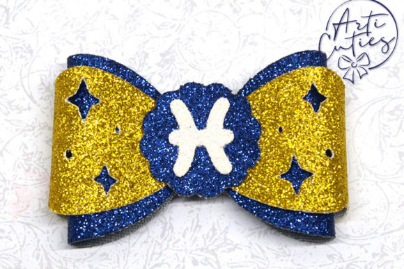 Zodiac Pisces Bow Template 3D SVG Shapes